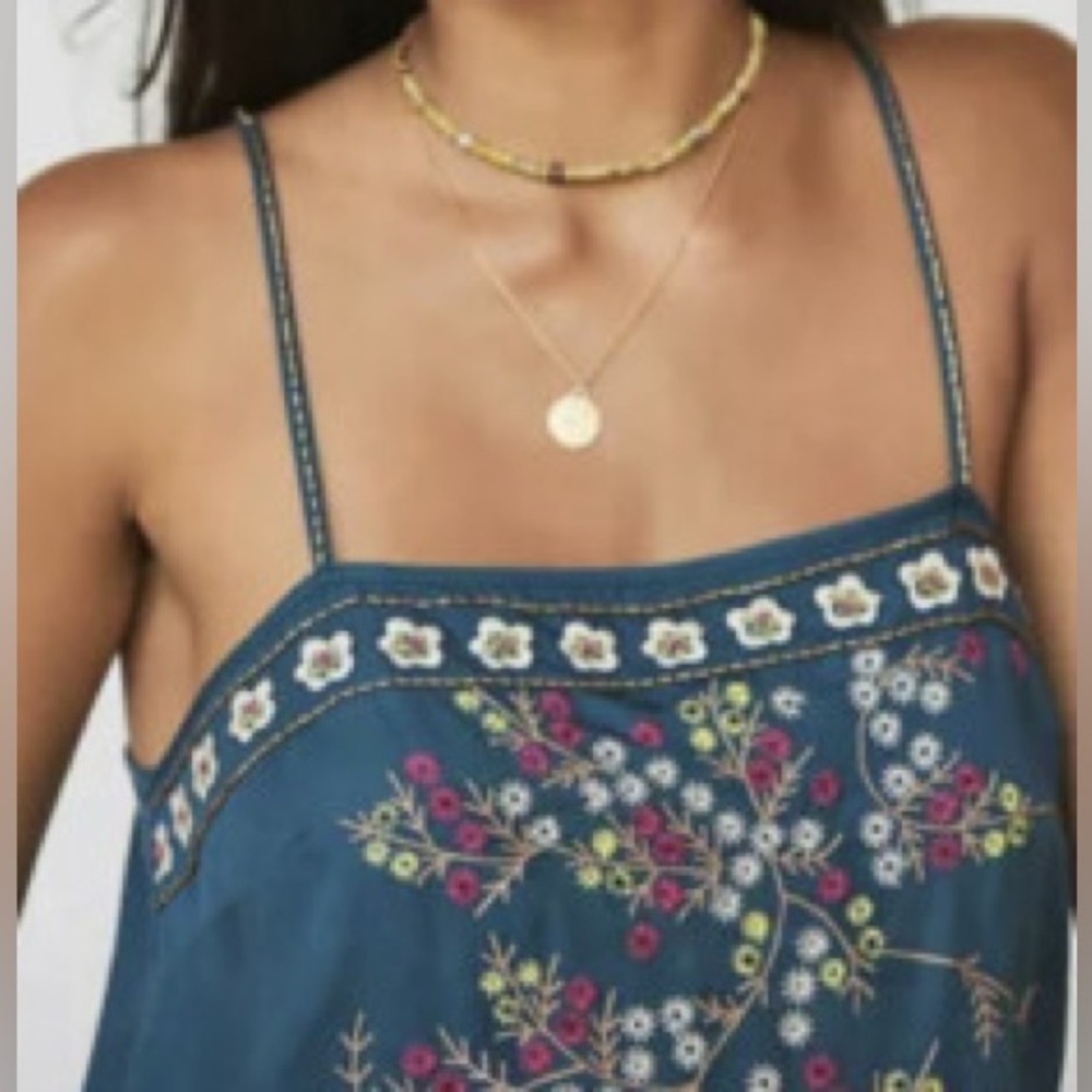 Anthropologie Luzia Cropped Embroidered & Sequin Cami - Picture 4 of 16